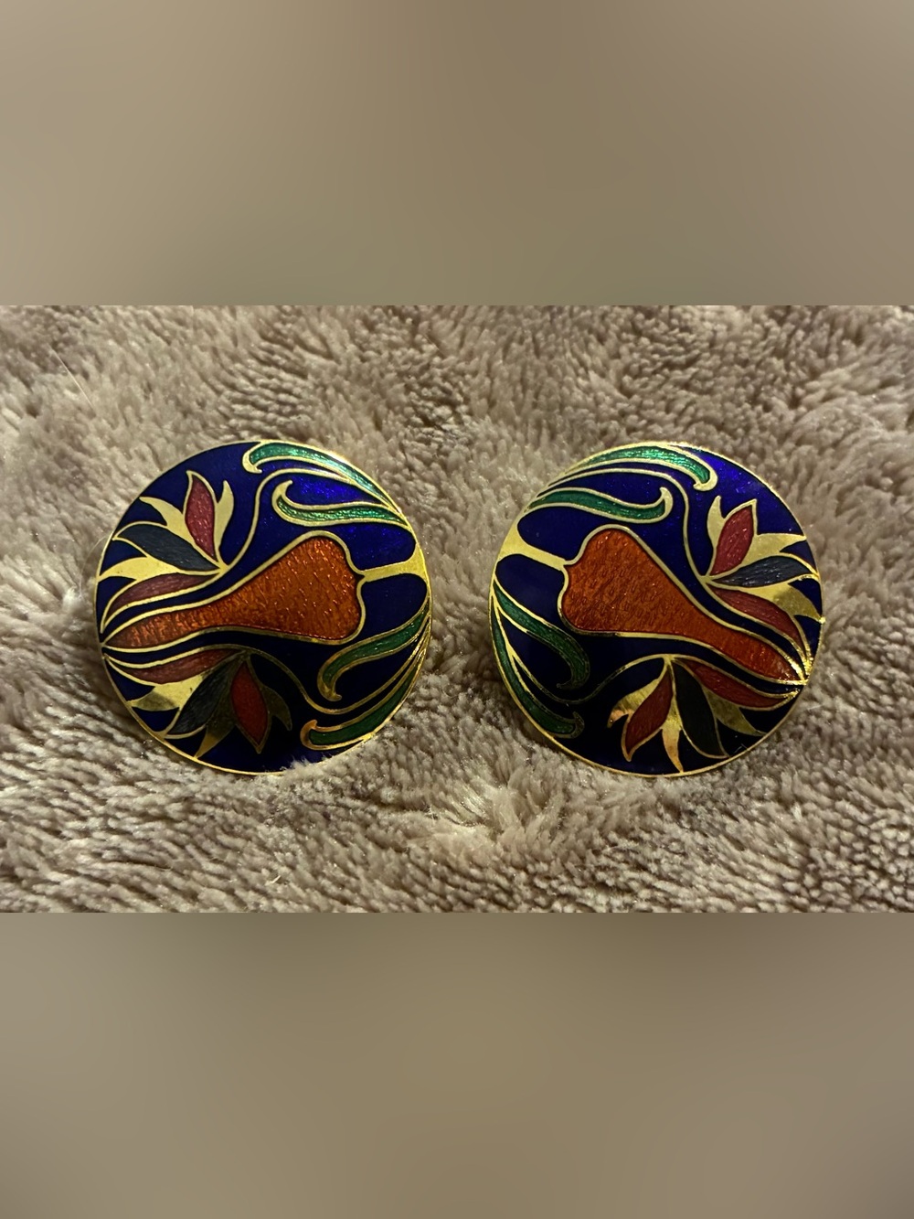 Cloisonné Enamel Earrings